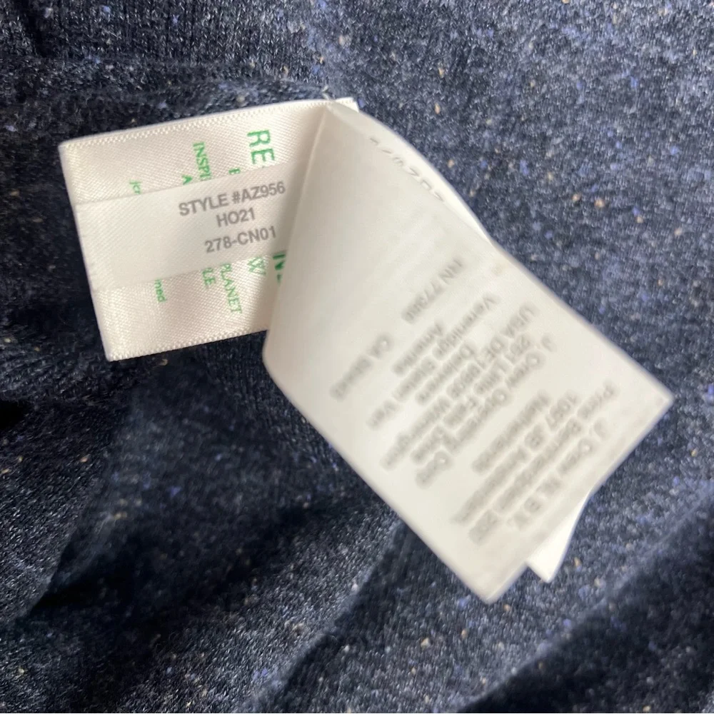 J.CREW Sweater Men’s M Cotton Silk Donegal Henley Pullover Blue‎ Flecked Preppy